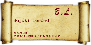 Bujáki Loránd névjegykártya